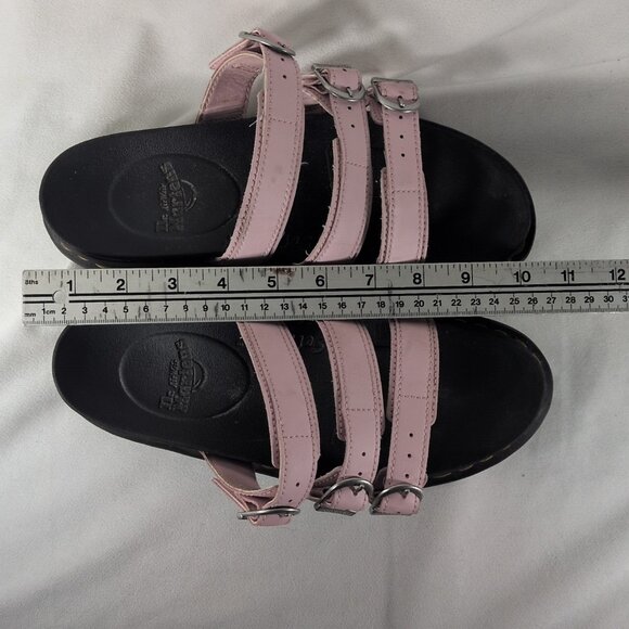 Dr. Martens Women 8 Blaire Slide Sandals Chalk Pink Purple SK01X Platform Buckle - Picture 10 of 16